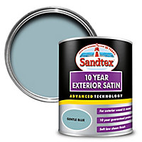 Sandtex 10 year Gentle blue Satinwood Exterior Metal & wood paint, 750ml