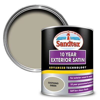 Sandtex 10 year Soothing green Satinwood Exterior Metal & wood paint, 750ml