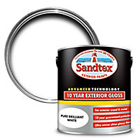 Sandtex 10 year White High gloss Exterior Metal & wood paint, 2.5L