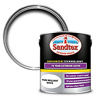 Sandtex 10 year White Satinwood Exterior Metal & wood paint, 2.5L