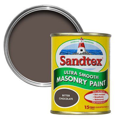 Sandtex Bitter chocolate brown Smooth Masonry paint, 150ml Tester pot | DIY  at Bu0026Q