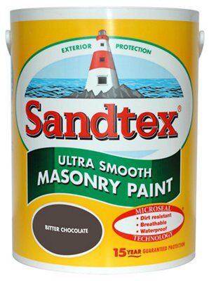 Sandtex Bitter chocolate brown Smooth Masonry paint, 5L