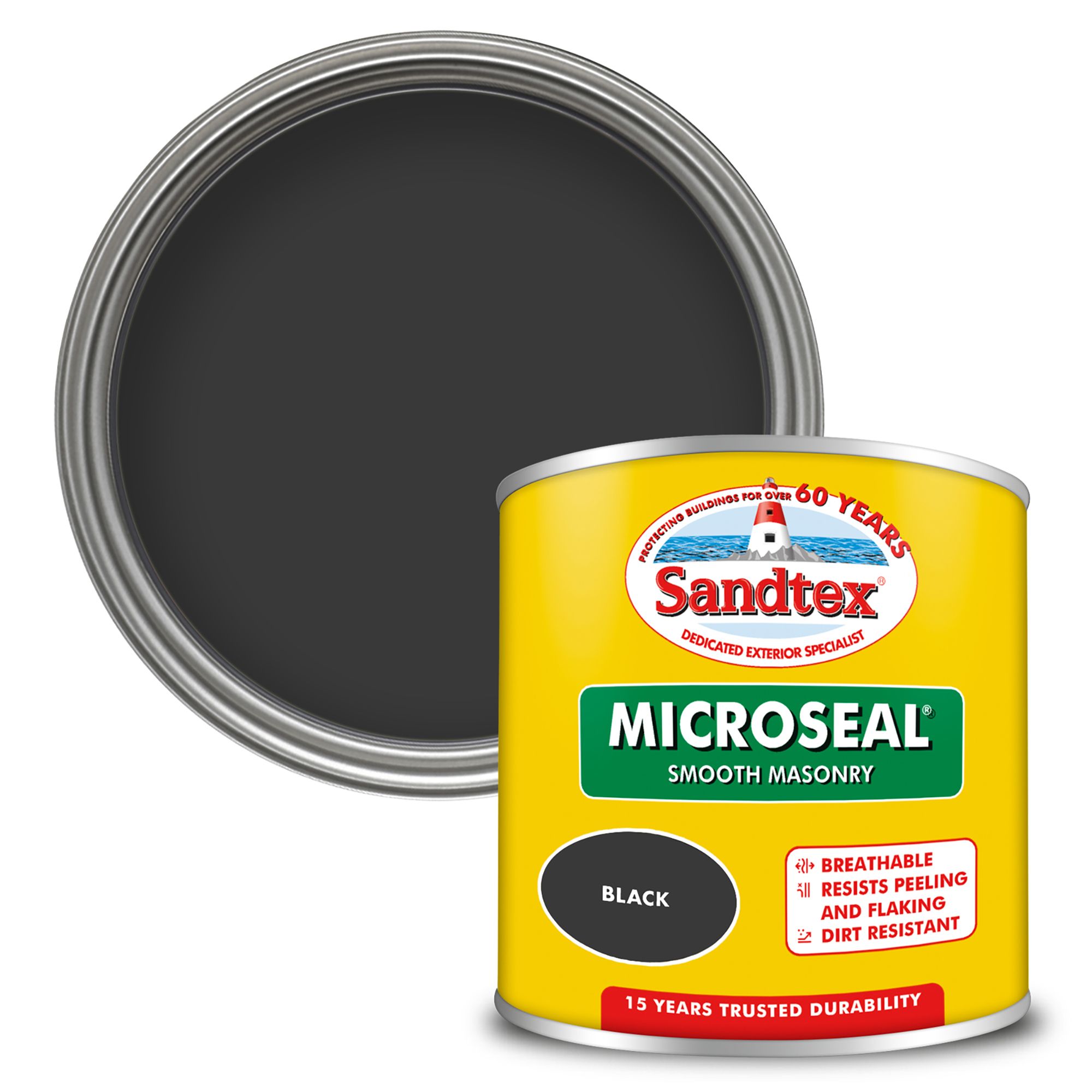 Sandtex Black Ultra smooth Masonry paint, 150ml Tester pot