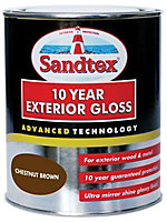 Sandtex Brown Gloss Metal & wood paint, 750ml