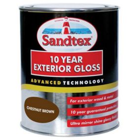 Sandtex Brown Gloss Metal & wood paint, 750ml