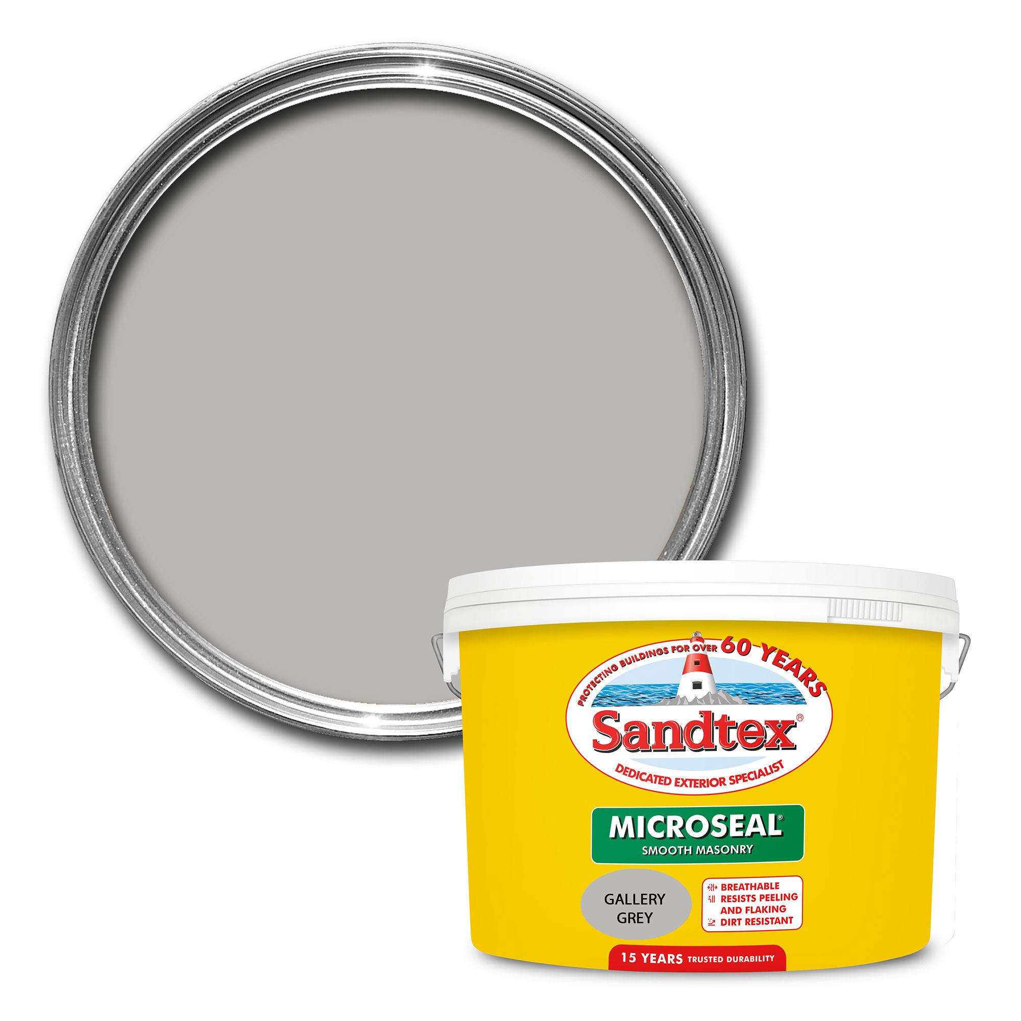 Sandtex Gallery grey Smooth Soft sheen Masonry paint, 10L