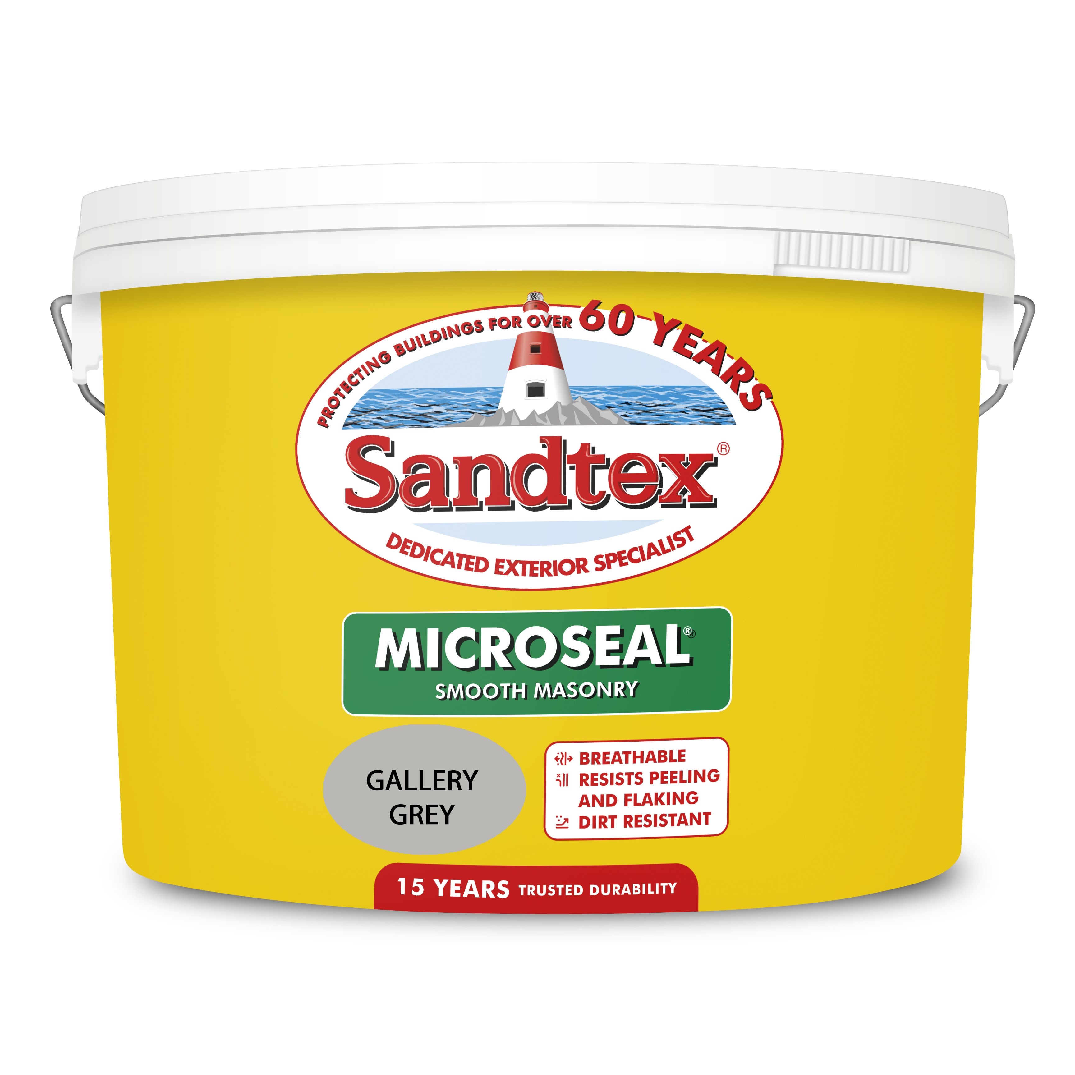Sandtex Gallery grey Smooth Soft sheen Masonry paint, 10L