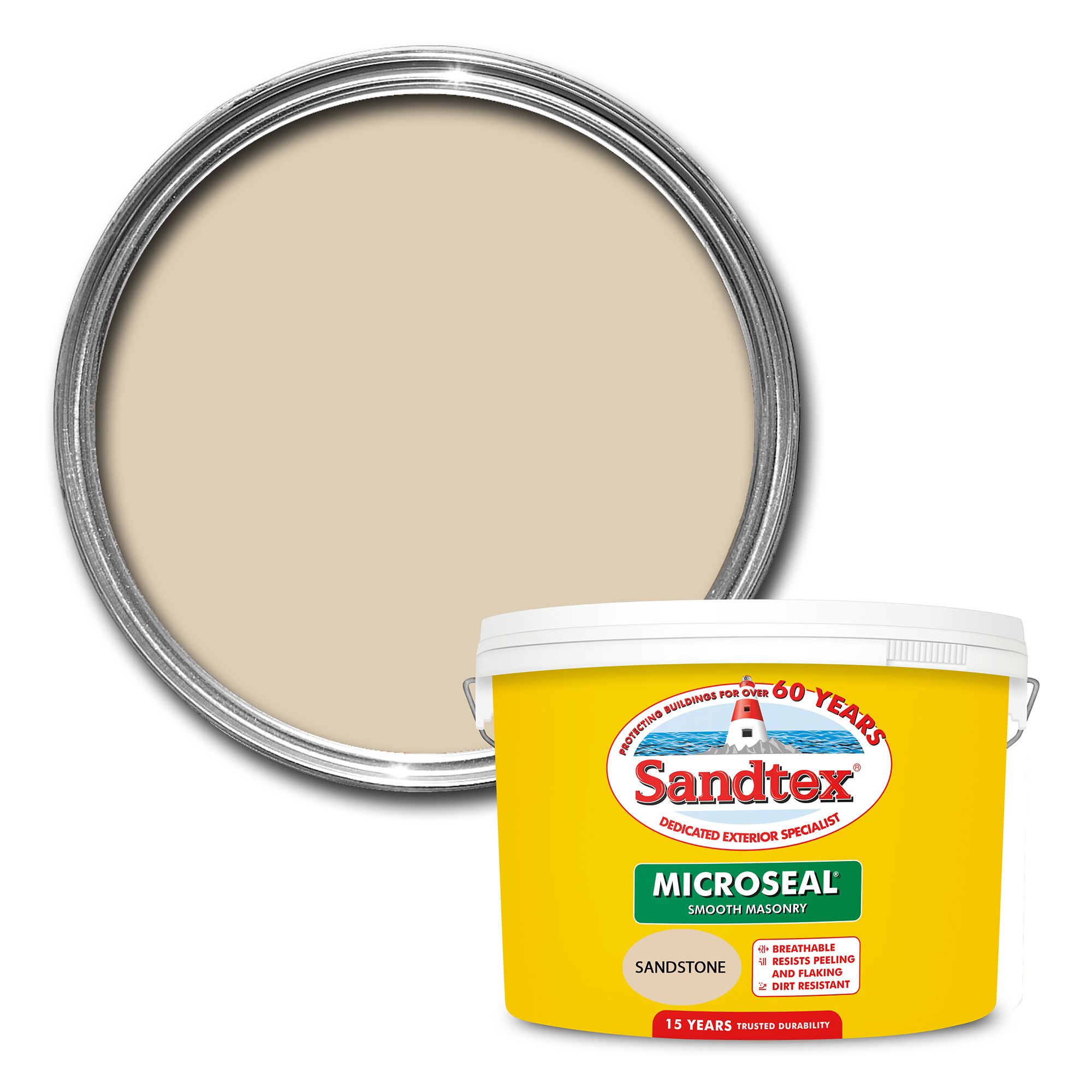 Sandtex Sandstone Smooth Soft sheen Masonry paint, 10L