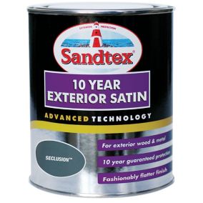 Sandtex Seclusion grey Satin Metal & wood paint, 750ml