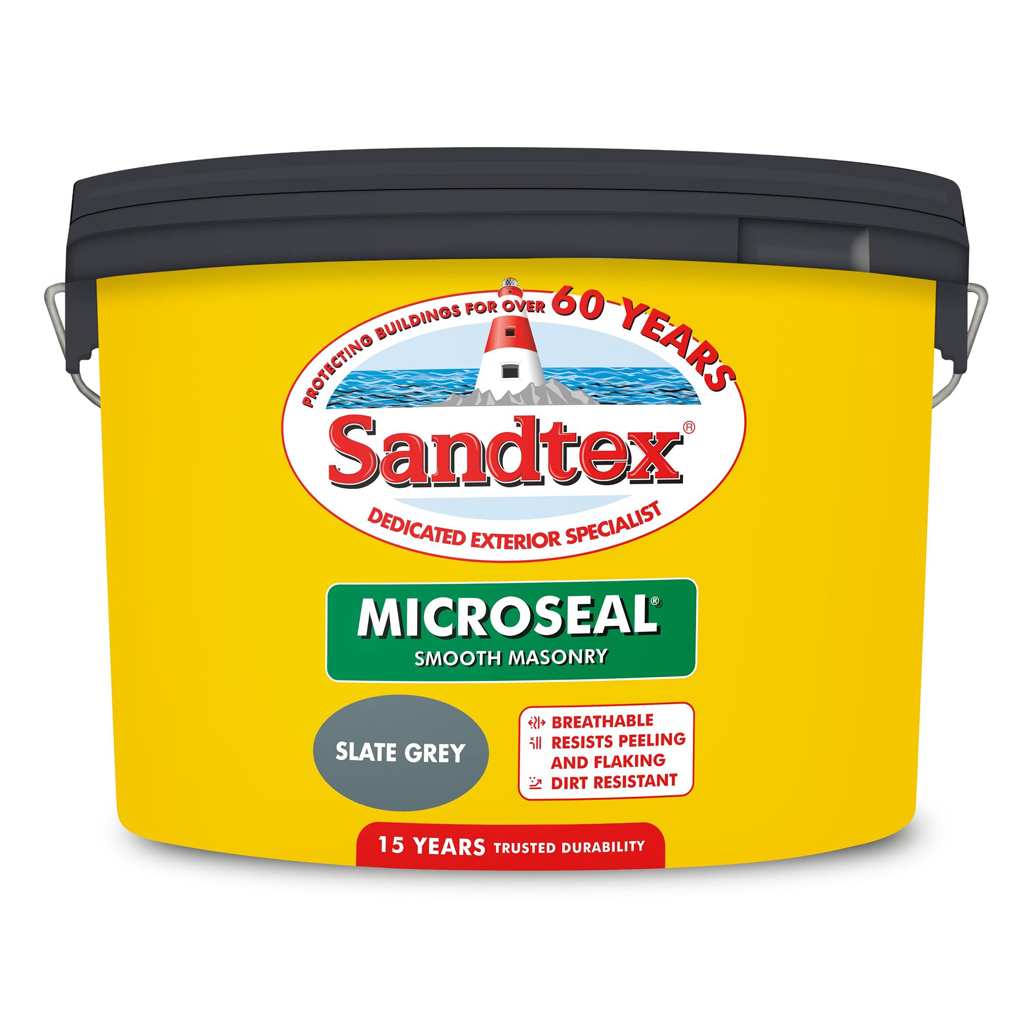 Sandtex Slate grey Smooth Matt Masonry paint, 10L Tub