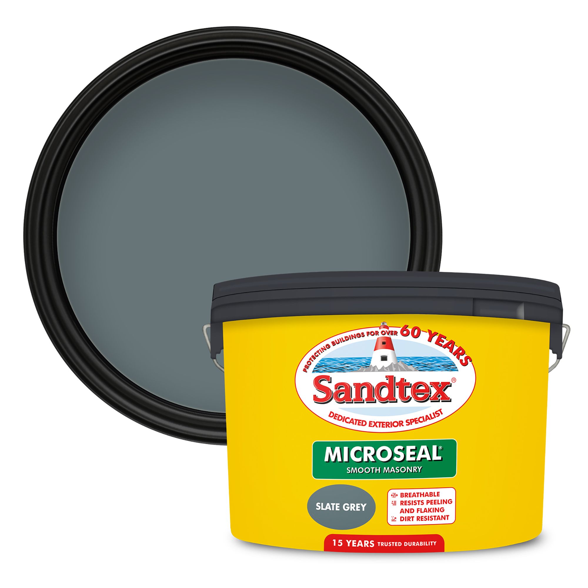 Sandtex Slate grey Smooth Matt Masonry paint, 10L Tub | DIY at Bu0026Q