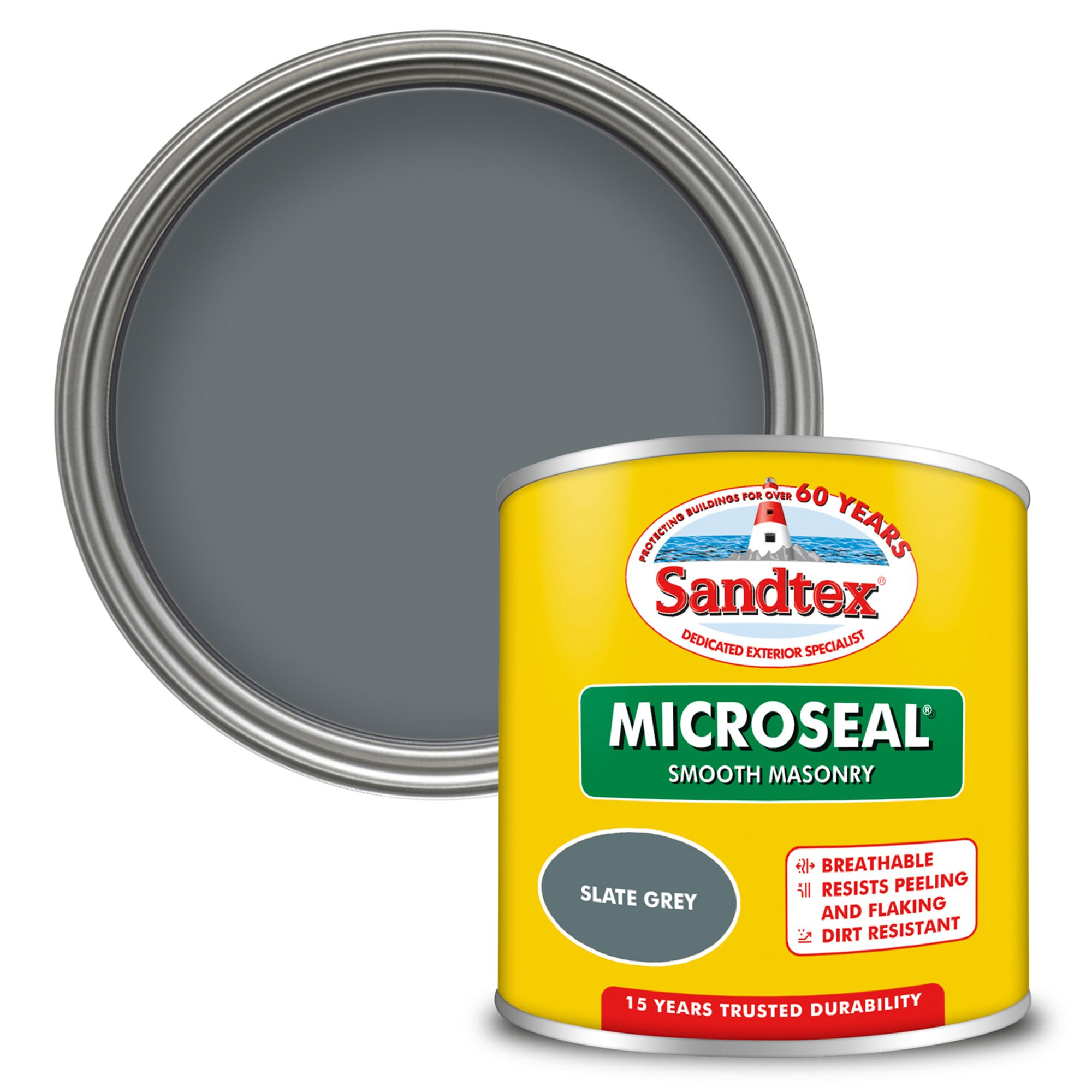 Sandtex Slate Grey Smooth Matt Masonry paint, 150ml Tester pot | DIY at Bu0026Q