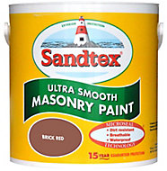Sandtex Ultra smooth Brick red Smooth Masonry paint, 2.5L