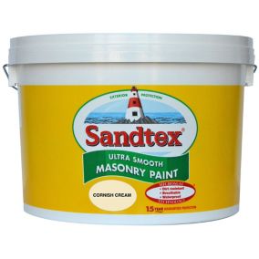 Sandtex Ultra smooth Cornish cream Masonry paint, 10L