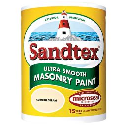 Sandtex Ultra smooth Cornish cream Masonry paint, 5L
