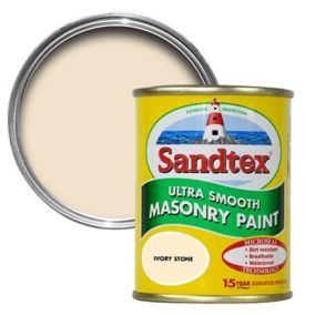 Sandtex Ultra smooth Ivory stone Masonry paint, 150ml Tester pot