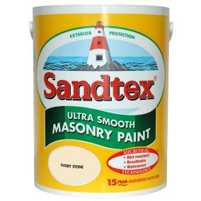 Sandtex Ultra smooth Ivory stone Masonry paint, 5L