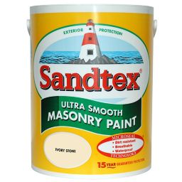 Sandtex Ultra smooth Ivory stone Masonry paint, 5L