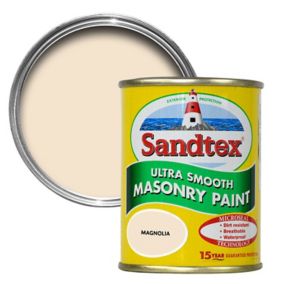 Sandtex Ultra smooth Magnolia Masonry paint, 150ml Tester pot