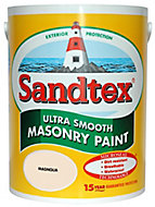 Sandtex Ultra smooth Magnolia Masonry paint, 5L