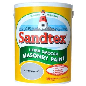 Sandtex Ultra smooth Plymouth grey Masonry paint, 5L