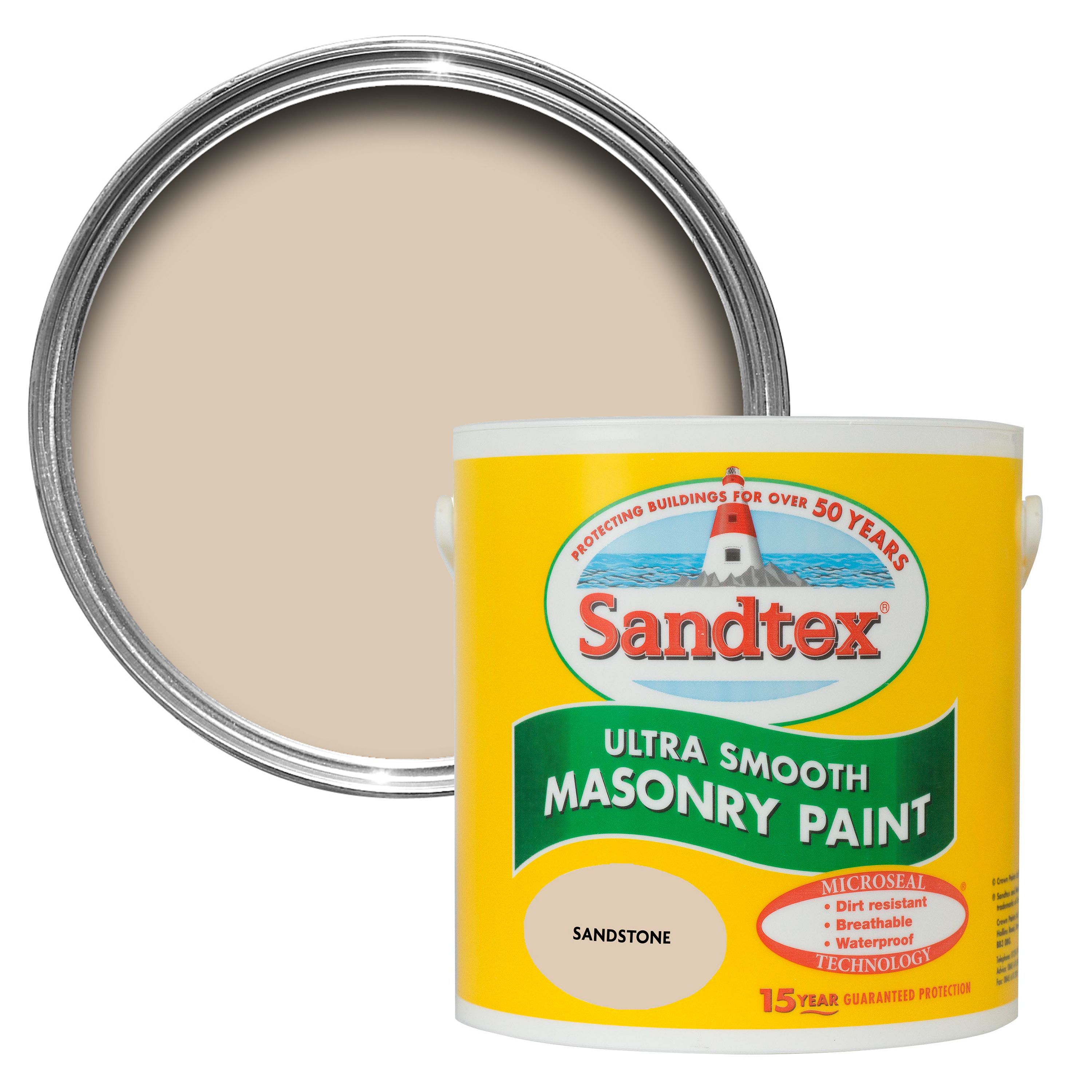 Sandtex Ultra smooth Sandstone beige Masonry paint, 2.5L