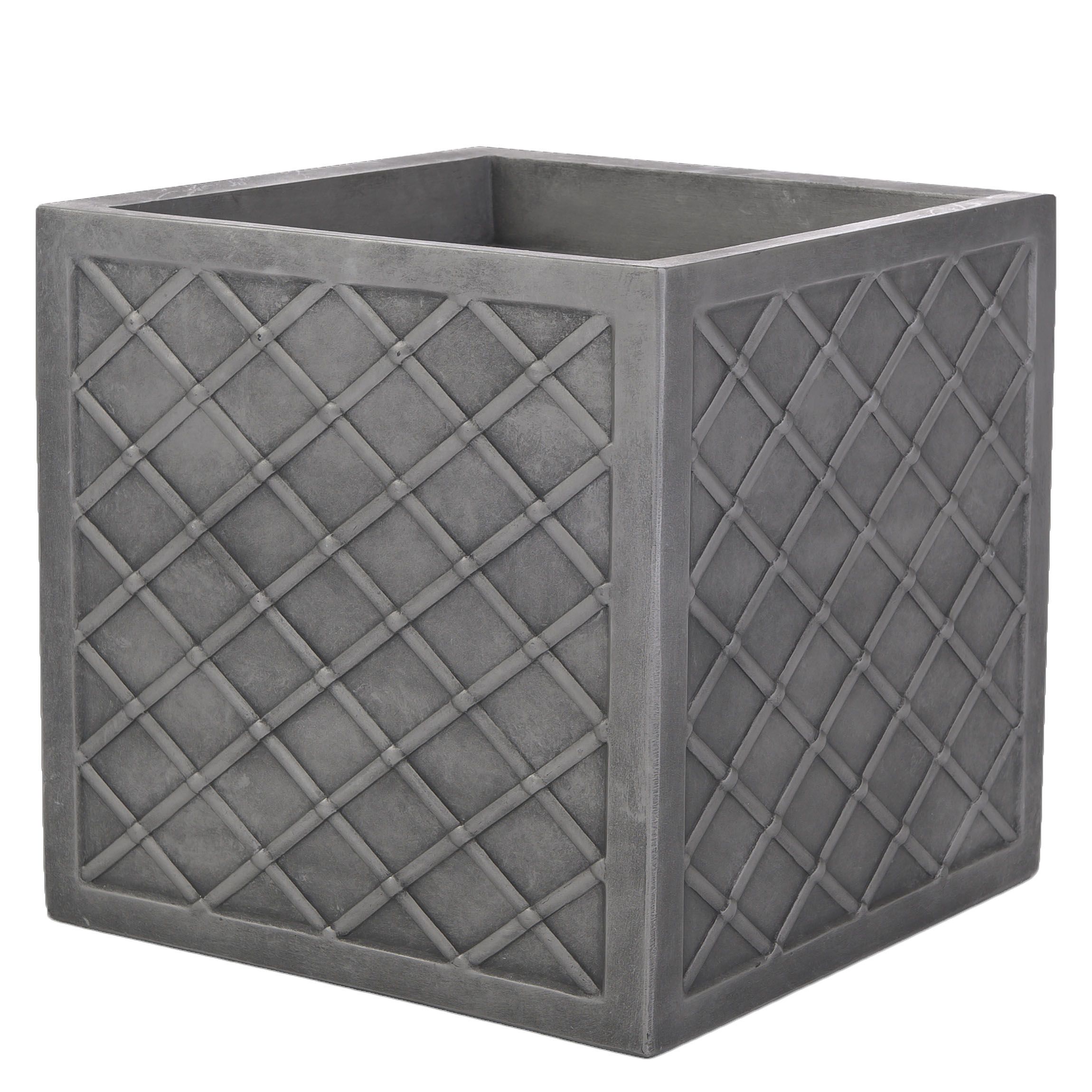 Sankey Large Lazio Plastic Square Planter (H) 39.5cm x (W) 39.5cm (H)39.5cm (W)39.5cm