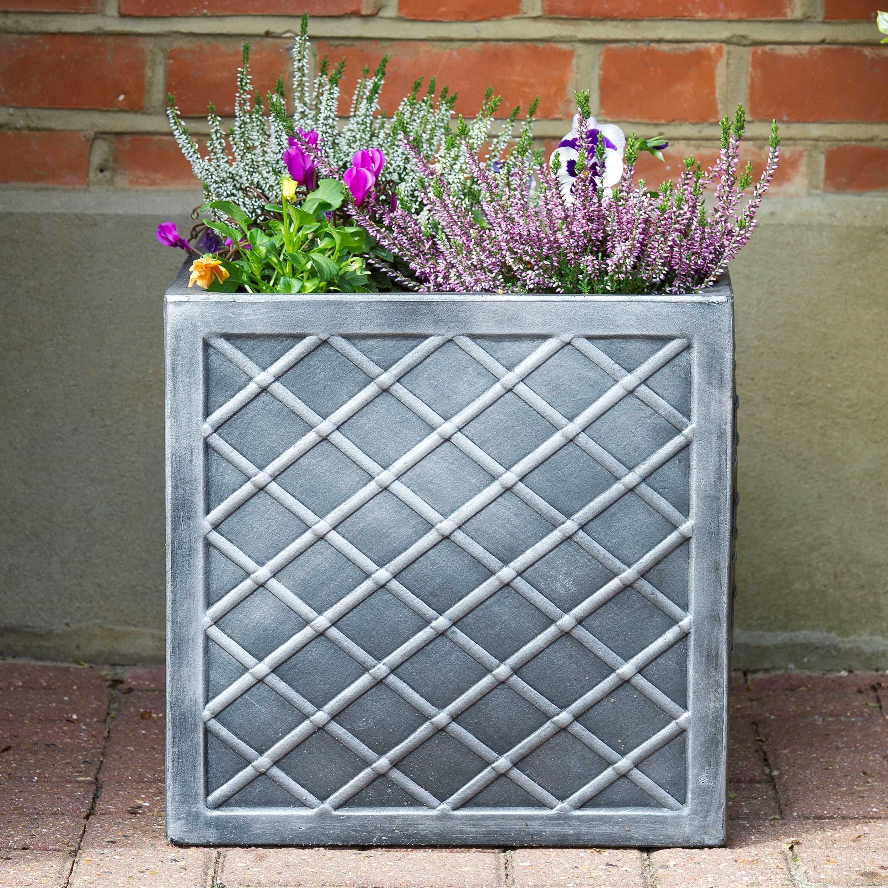 Sankey Large Lazio Square Plastic Planter(W)39.5cm