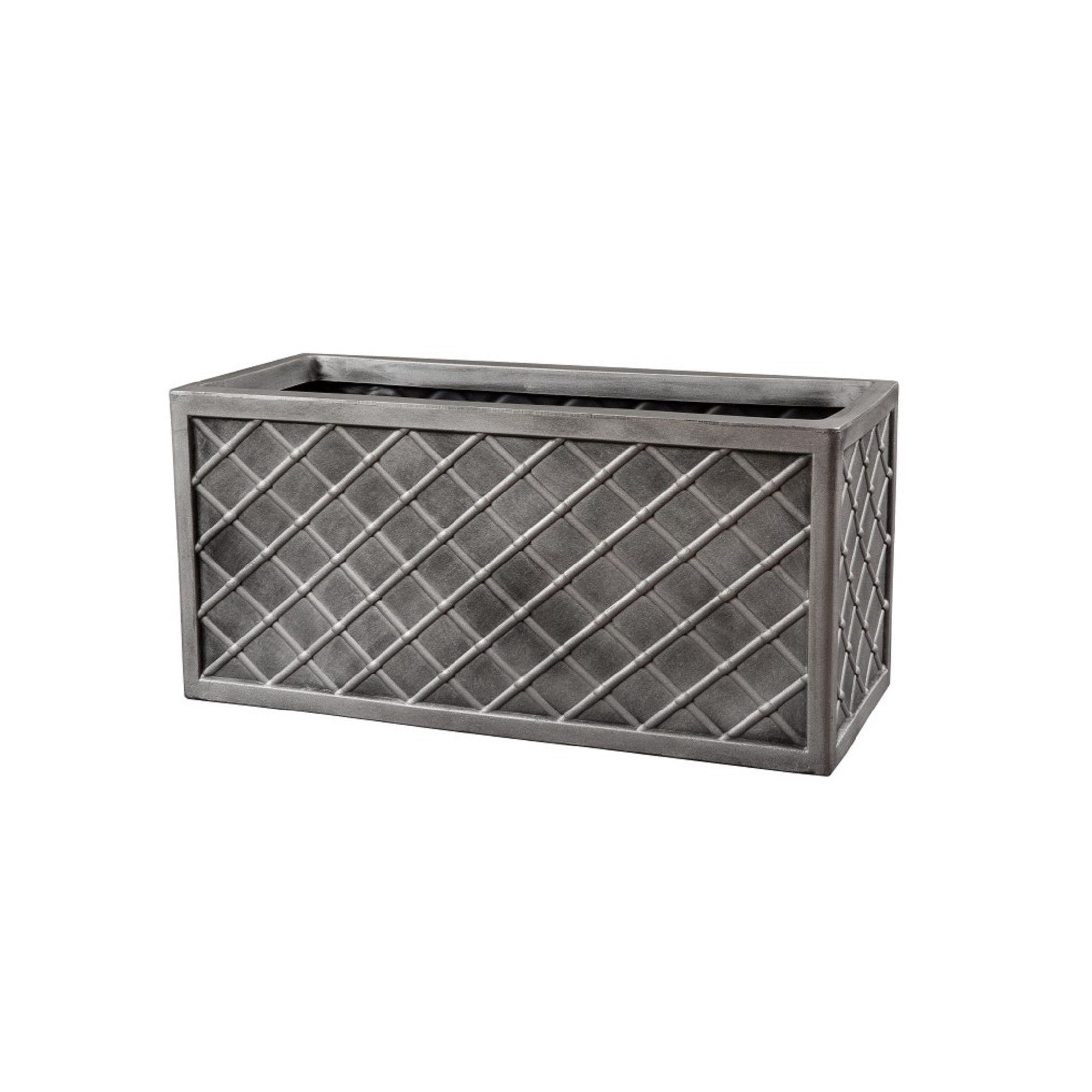 Sankey Lazio Pewter Plastic Rectangular Trough (H) 33cm x (W) 70cm (H)33cm (W)70cm