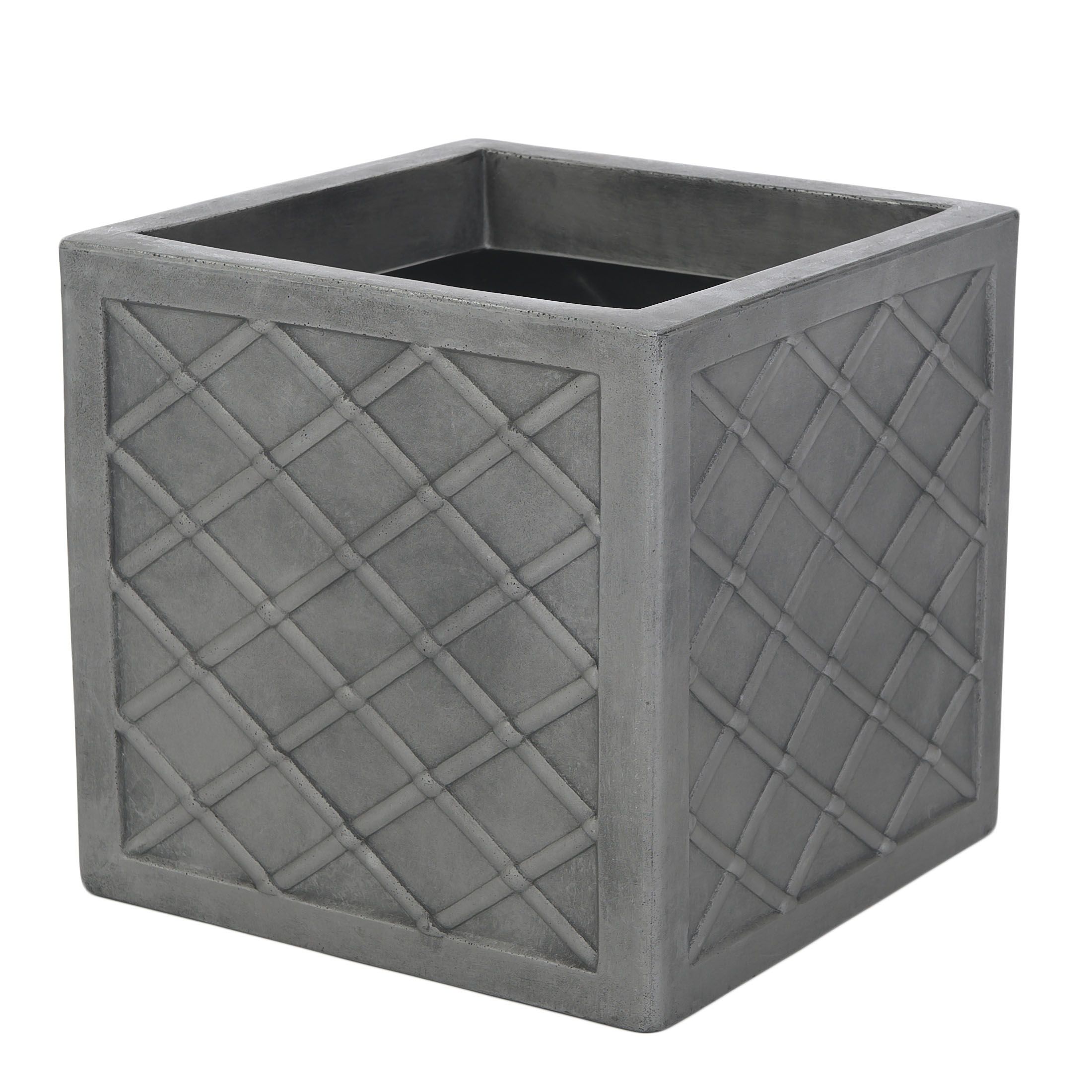 Sankey Small Lazio Plastic Square Planter (H) 30cm x (W) 32cm (H)30cm (W)32cm