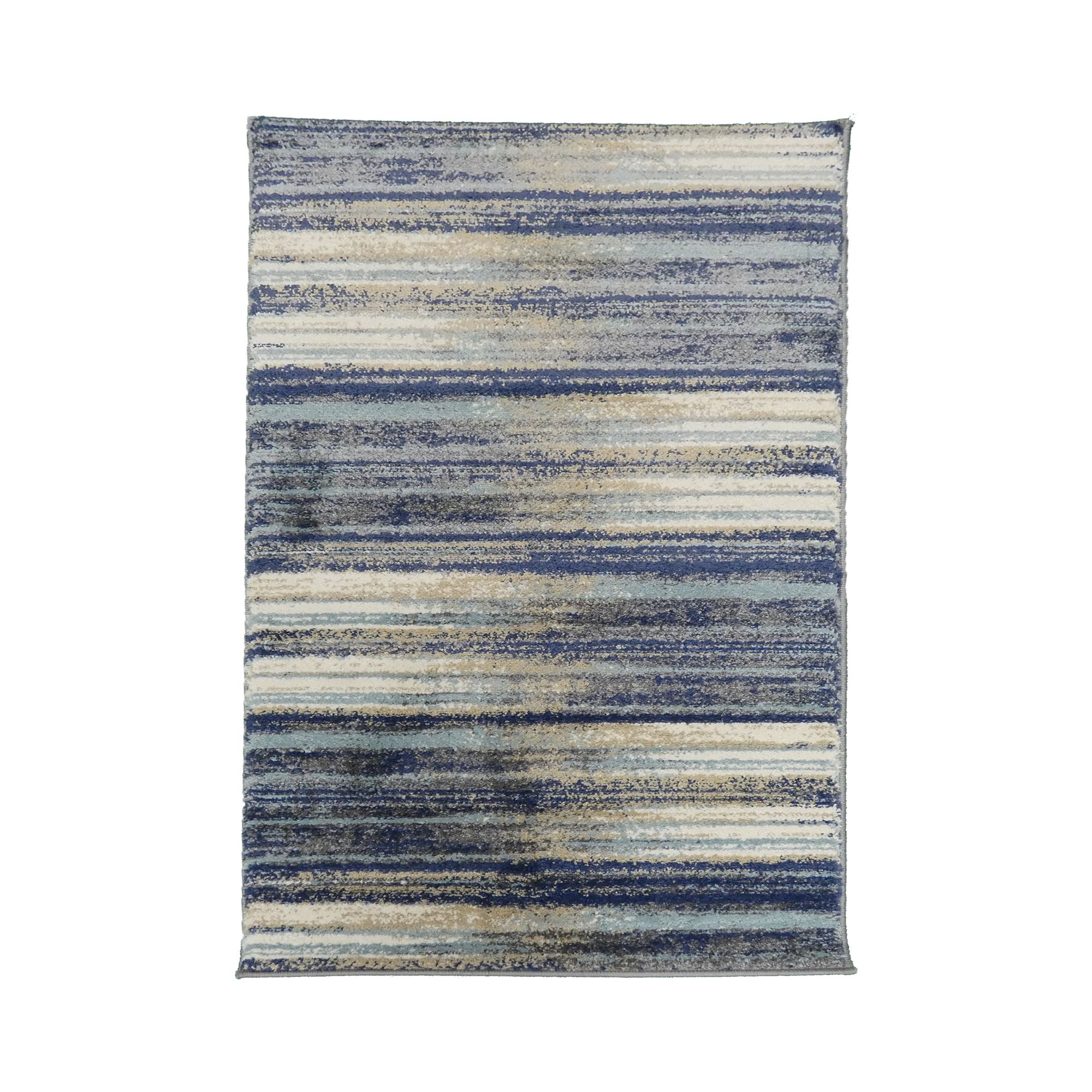 Sansa Blue Striped Small Rug, (L)150cm x (W)80cm