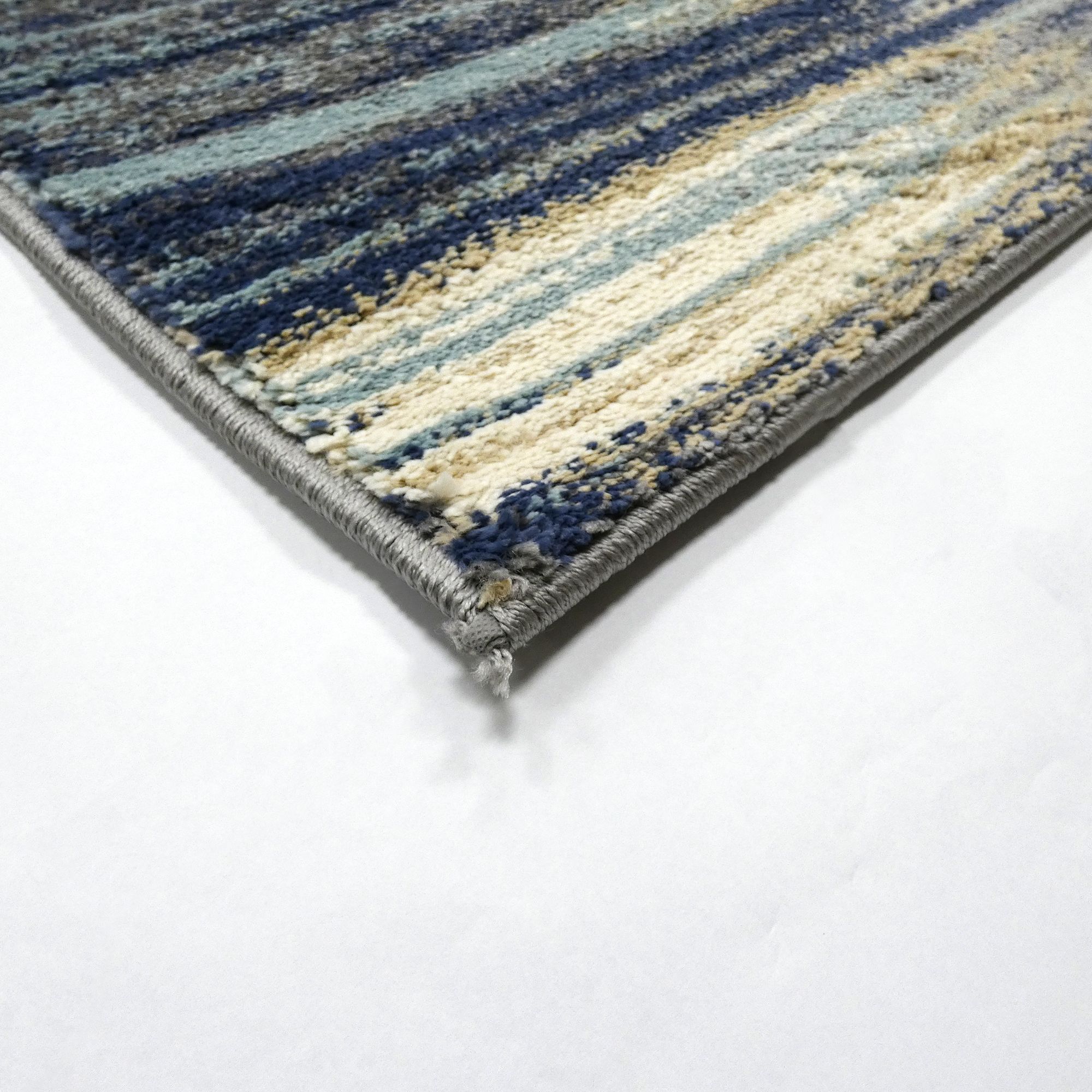 Sansa Blue Striped Small Rug, (L)150cm x (W)80cm