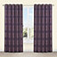 Sarina Blueberry & plum Striped Lined Eyelet Curtains (W)117cm (L)137cm, Pair