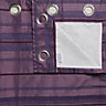 Sarina Blueberry & plum Striped Lined Eyelet Curtains (W)167cm (L)183cm, Pair