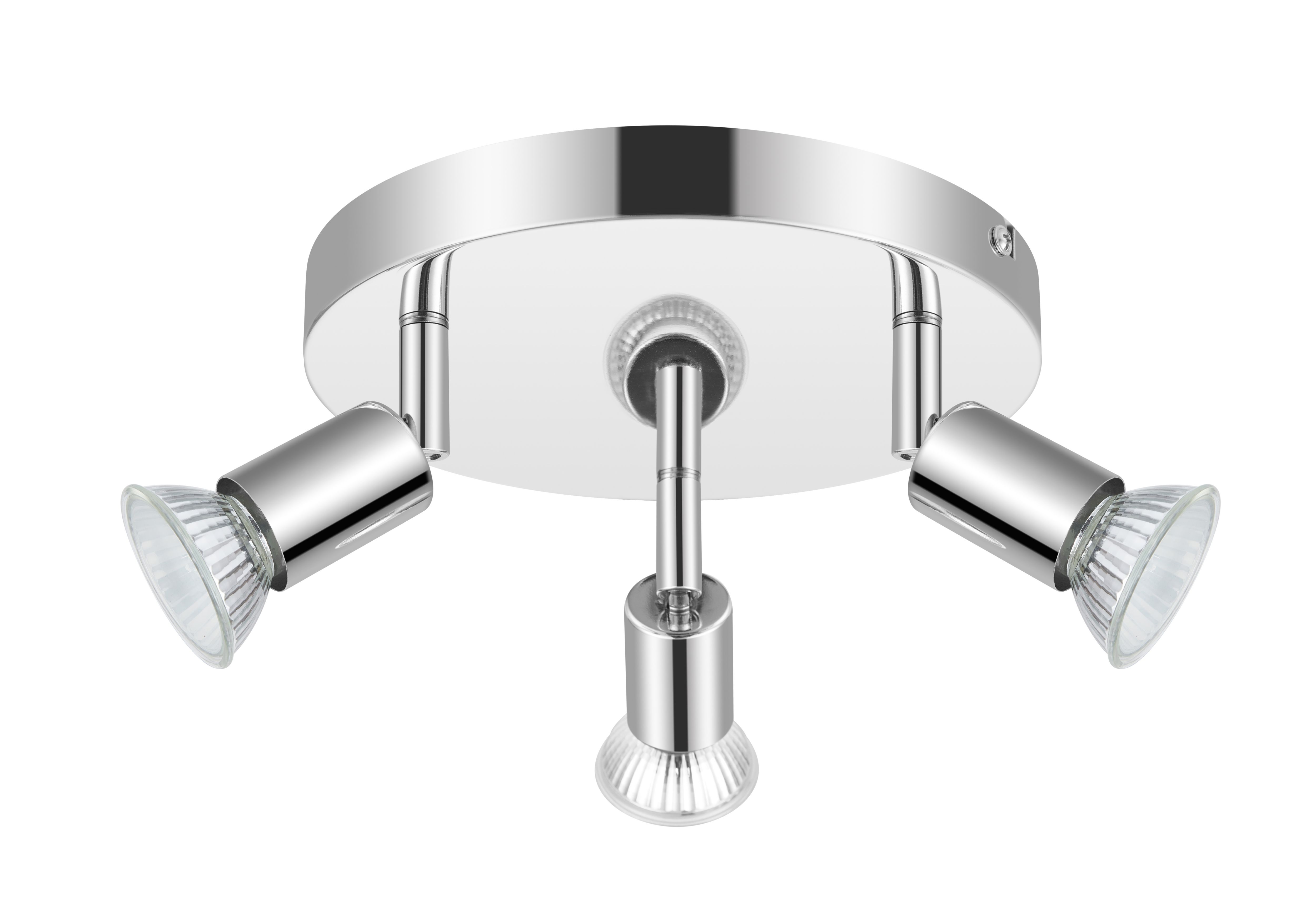 Sasha Plate Gloss Chrome effect 3 Light Spotlight