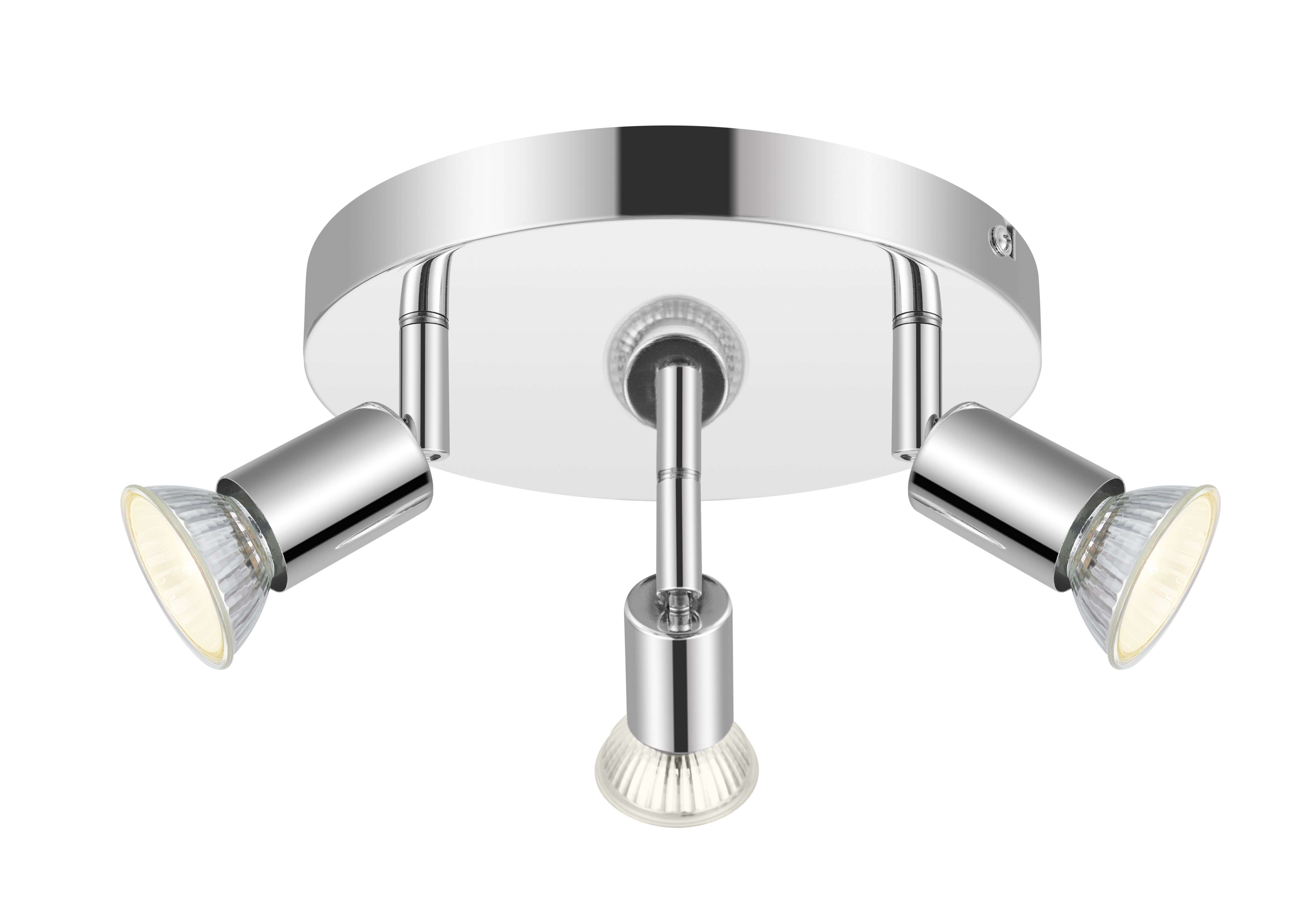 Sasha Plate Gloss Chrome effect 3 Light Spotlight