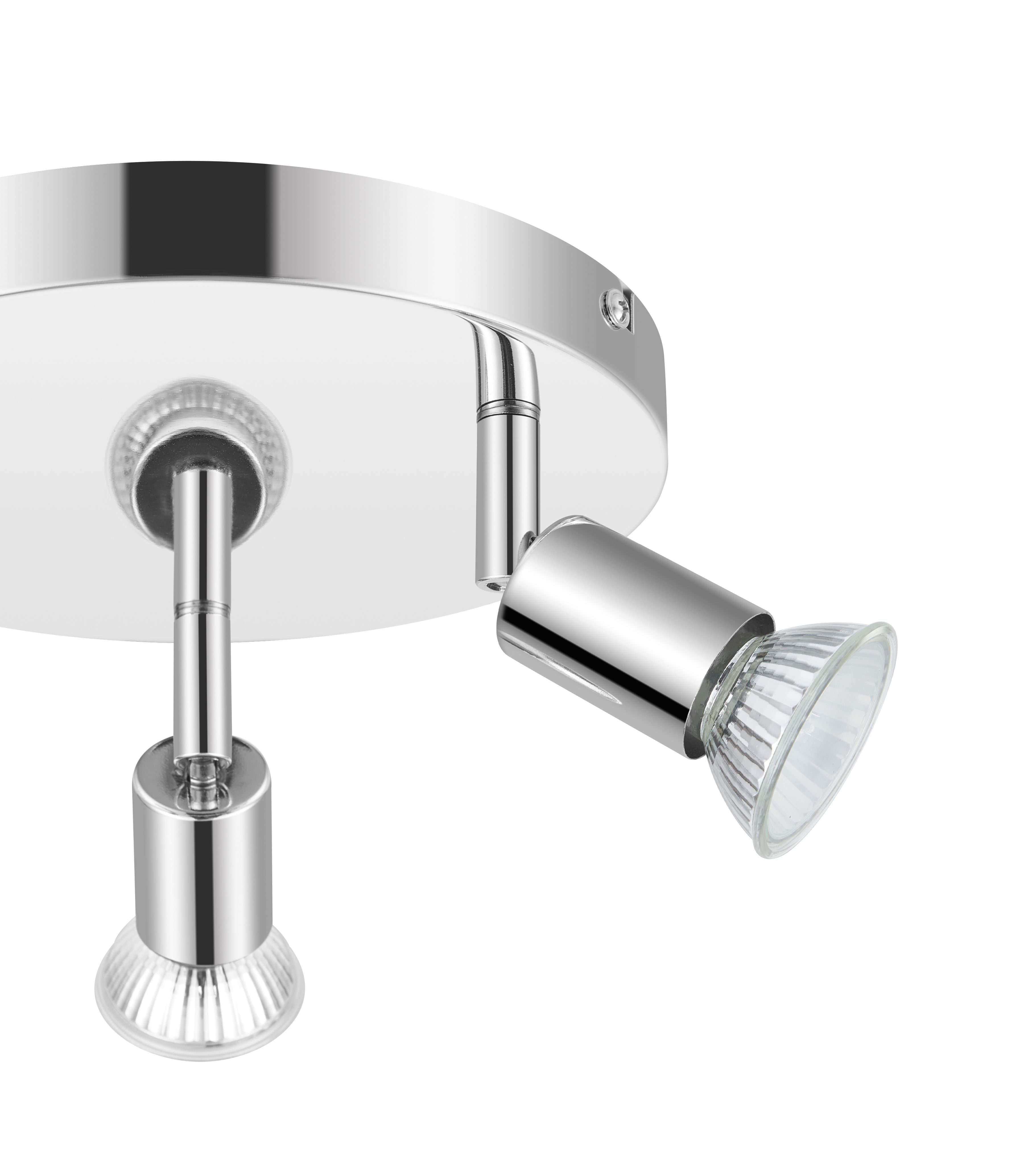 Sasha Plate Gloss Chrome effect 3 Light Spotlight