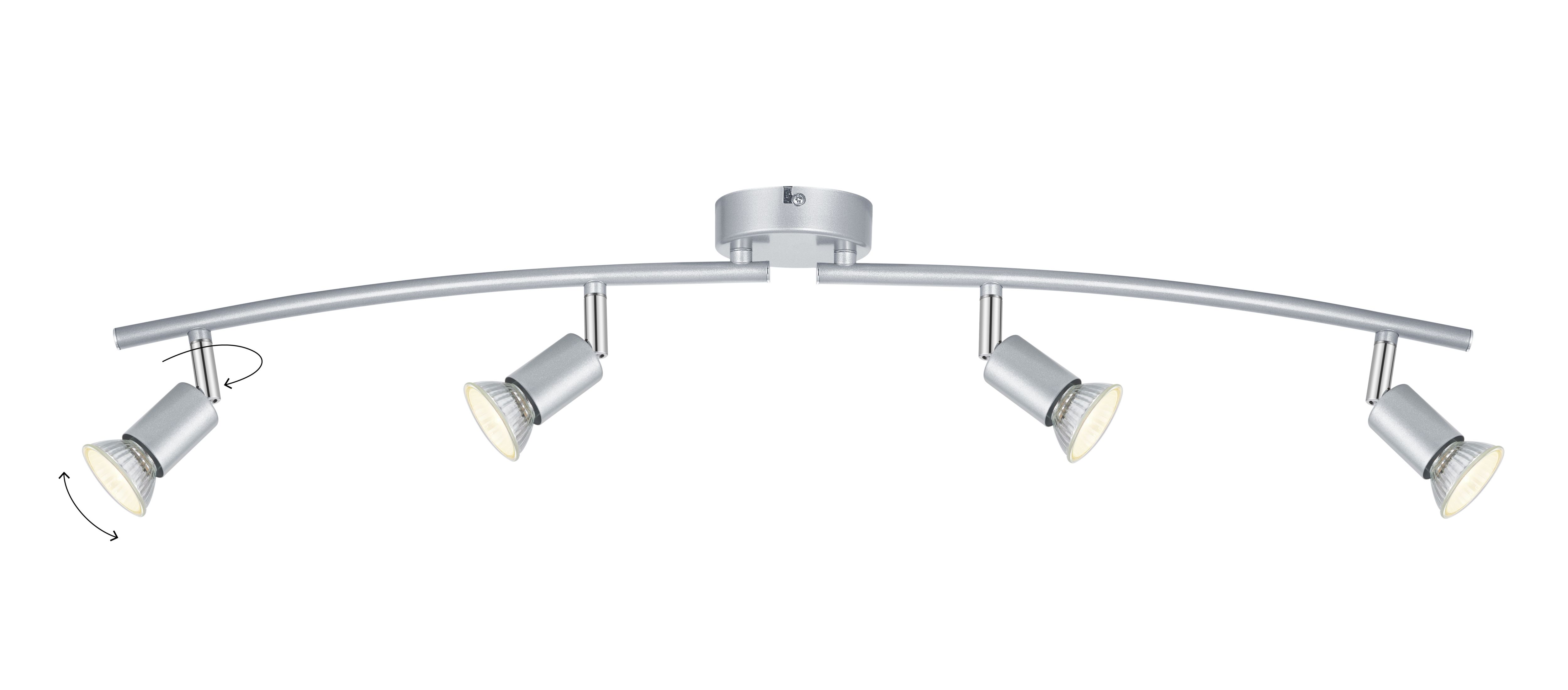 Sasha Tube Gloss Silver 4 Light Spotlight