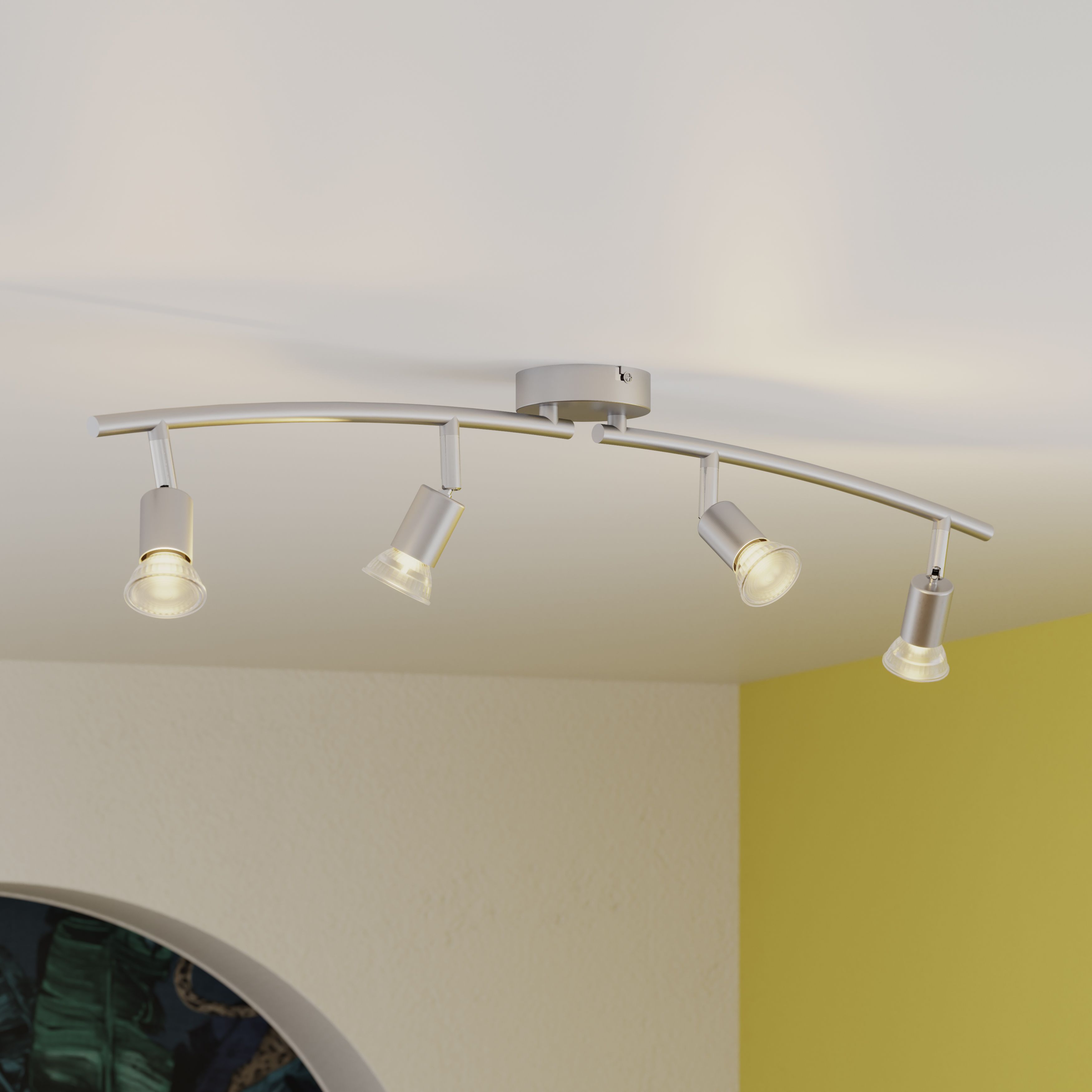 Sasha Tube Gloss Silver 4 Light Spotlight
