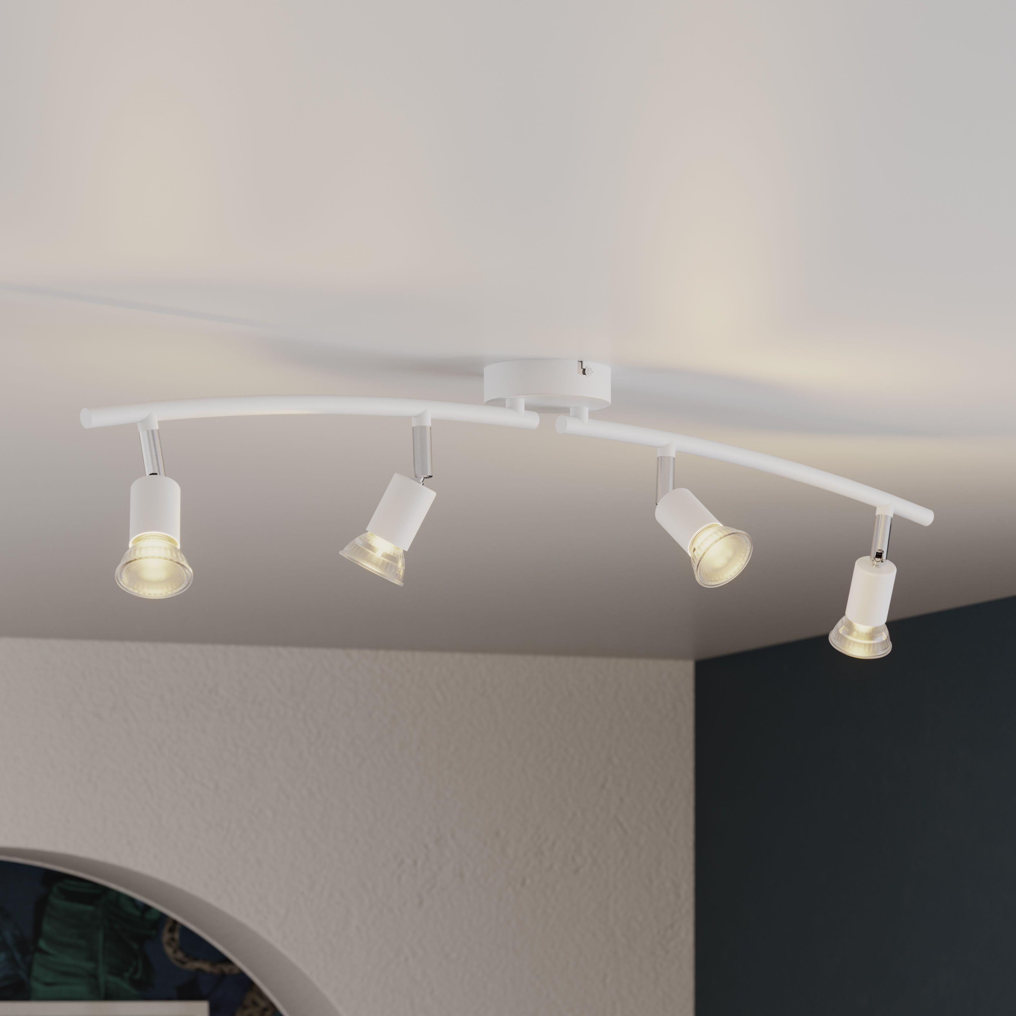 Sasha Tube Gloss White 4 Light Spotlight