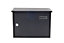 Satin Black Steel Lockable Post box, (H)430mm (W)380mm