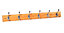 Satin Nickel effect Ash Hook rail, (L)685mm (H)15mm