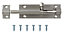 Satin Nickel effect Brass Barrel Door bolt N231 (L)76mm (W)25mm