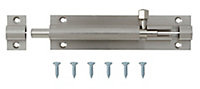 Satin Nickel effect Brass Barrel Door bolt N381 (L)102mm (W)26mm