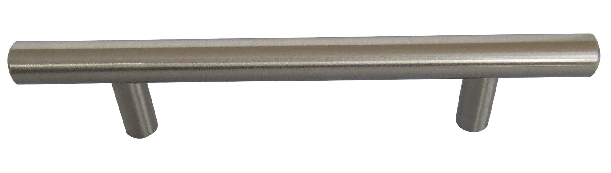 Satin Nickel effect Furniture Bar Handle (L)15.5cm (D)25mm, Pack of 6