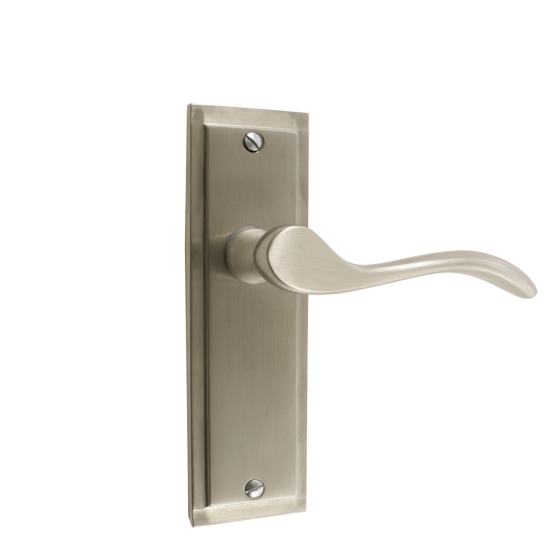 Satin Nickel effect Internal Scroll Latch Door handle, Set DIY at B&Q