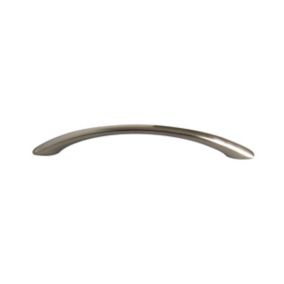Satin Nickel effect Kitchen Cabinet Bow Pull Handle (L)9.6cm (D)27mm