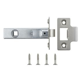 Satin Nickel effect Metal Tubular Mortice latch (L)80mm