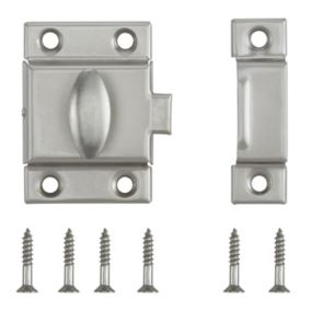 Satin Nickel-plated Cabinet catch (W)39mm