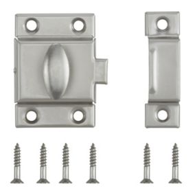 Satin Nickel-plated Carbon steel Cabinet catch (W)39mm